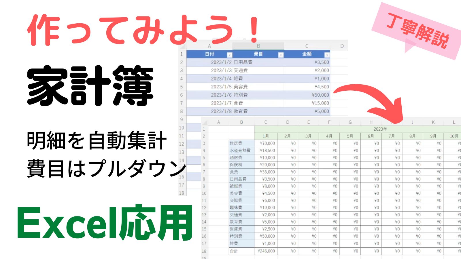 家計簿を作ってみよう（Excel応用）サムネイル